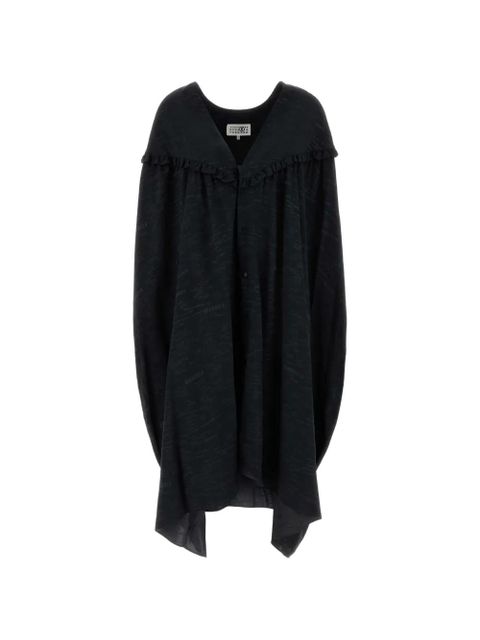 MM6 Maison Margiela V-neck shirt dress - Black - zdjęcie produktu nr 1