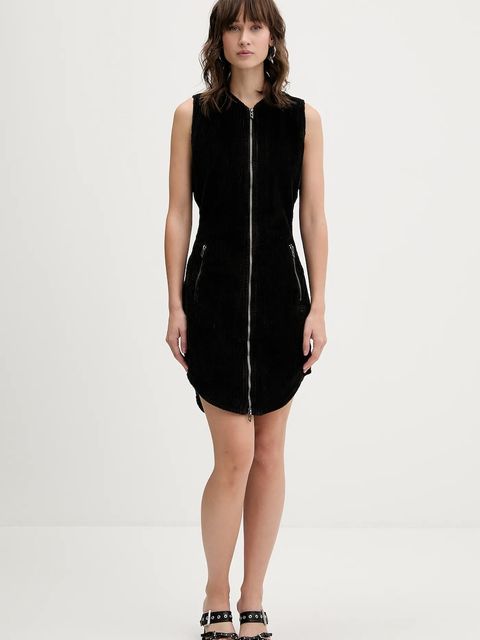 Diesel sukienka sztruksowa D-ENEA kolor brązowy mini dopasowana A18585.0WFCI - zdjęcie produktu nr 2