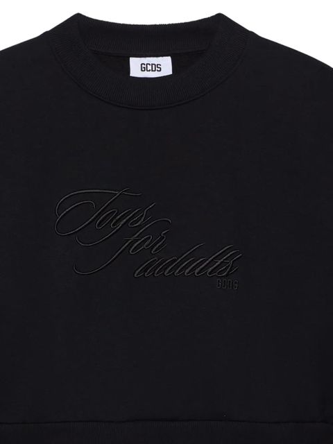 GCDS logo-embroidered sweatshirt - Black
