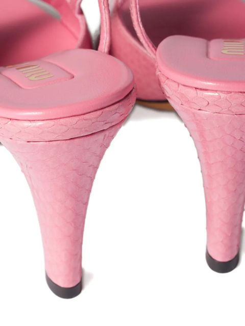 Miu Miu slingback leather sandals - Pink - zdjęcie produktu nr 2