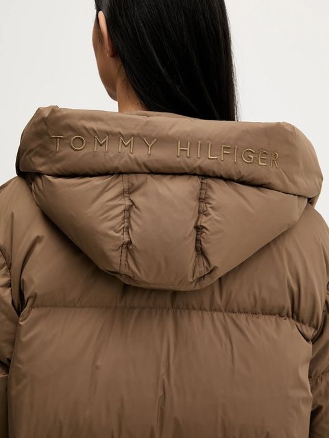 Tommy Hilfiger kurtka puchowa kolor brązowy zimowa WW0WW47745
