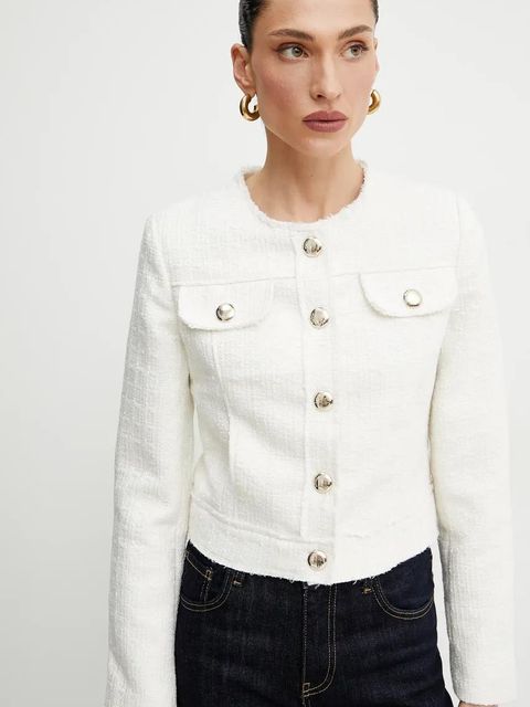 Morgan marynarka VOYA kolor beżowy jednorzędowa gładka VOYA