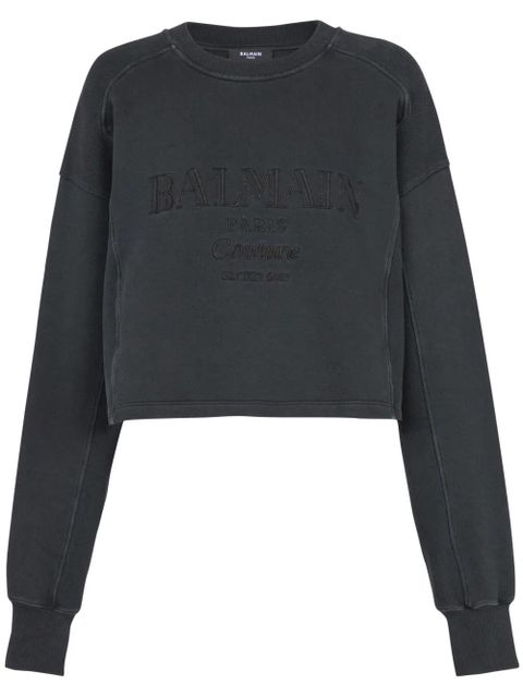 Balmain logo-embroidered sweatshirt - Grey - zdjęcie produktu nr 2