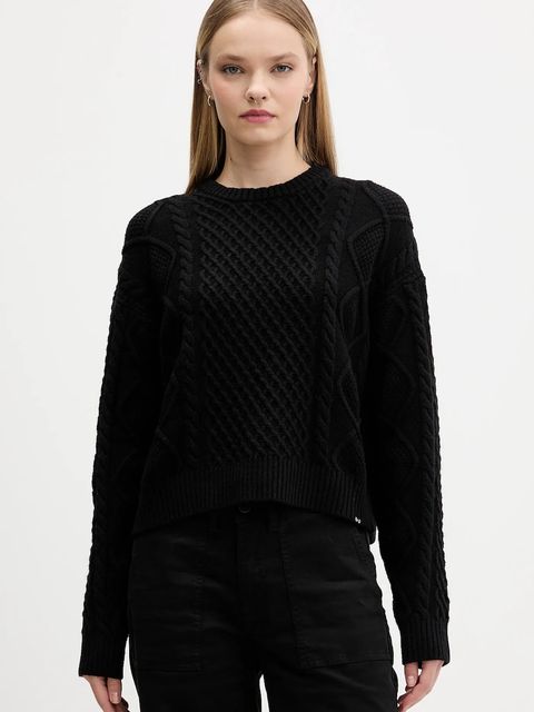 Guess Jeans sweter z dodatkiem wełny damski kolor czarny lekki W5BR09 Z0561 - zdjęcie produktu nr 1