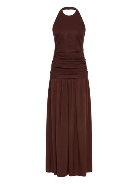 Faithfull the Brand Tali ruched maxi dress - Brown - zdjęcie produktu nr 2