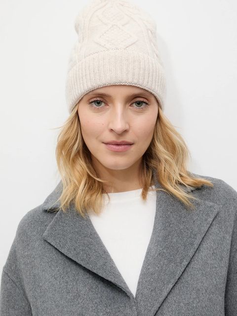 Answear.LAB czapka wełniana kolor biały - zdjęcie produktu nr 1