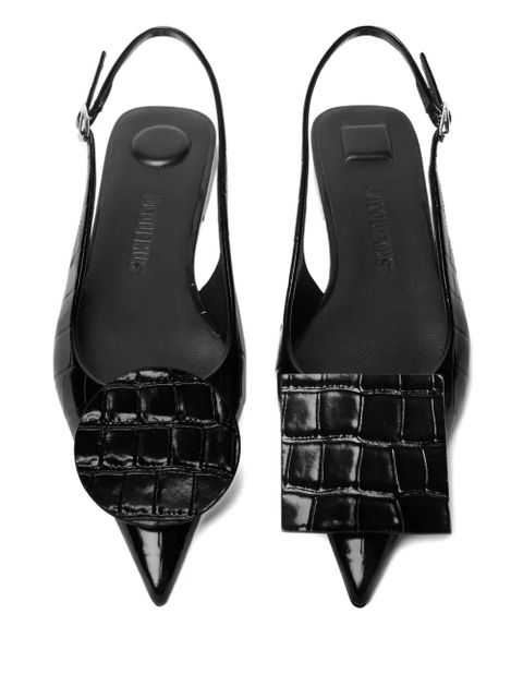 Jacquemus Duelo leather flat pumps - Black - zdjęcie produktu nr 2