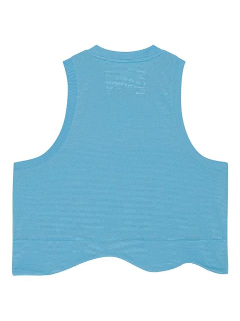 GANNI logo-detail top - Blue - zdjęcie produktu nr 2