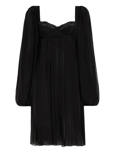 Dolce & Gabbana lace balloon-sleeve mini dress - Black - zdjęcie produktu nr 1