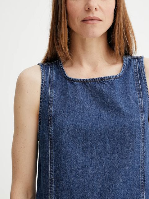 Marc O'Polo sukienka jeansowa kolor granatowy mini rozkloszowana 5000006366