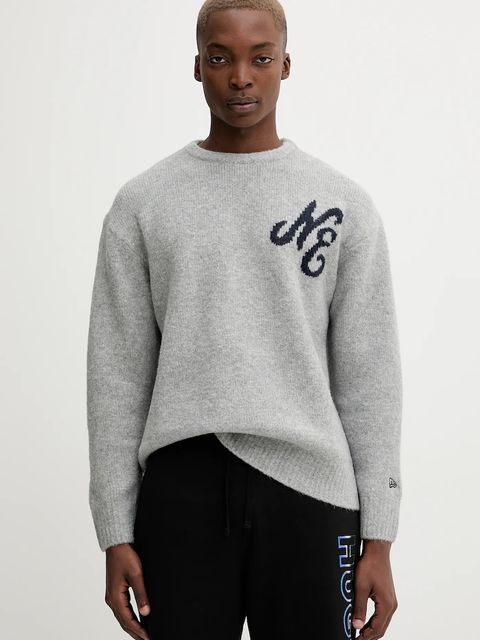 New Era sweter z domieszką wełny kolor szary 60684380