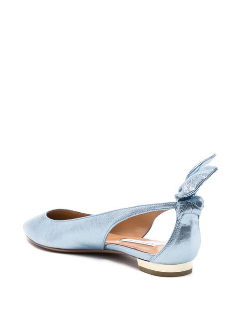 Aquazzura Bow Tie leather ballerinas - Blue