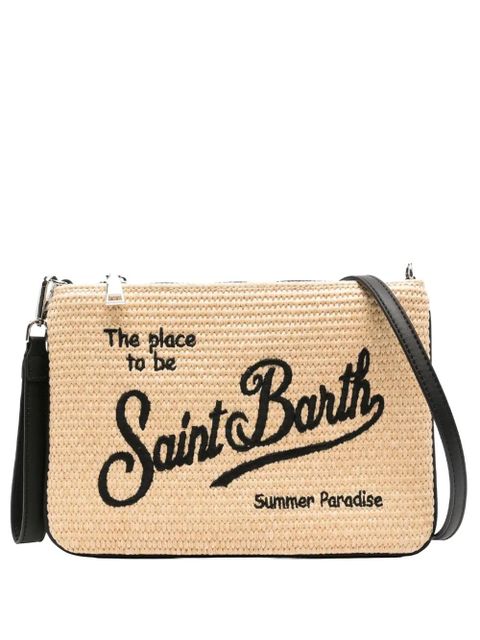 MC2 Saint Barth Parisienne embroidered-logo clutch bag - Neutrals - zdjęcie produktu nr 1
