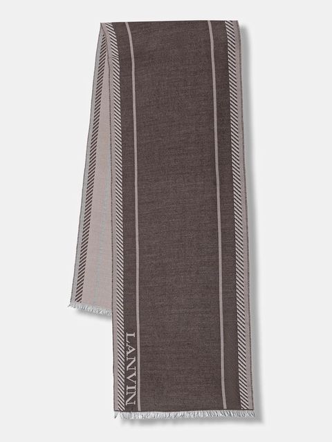 Lanvin szalik z dodatkiem wełny damski kolor beżowy 710009280 - zdjęcie produktu nr 1