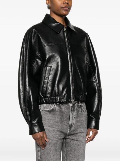AGOLDE Dixon Cocoon zip bomber jacket - Black