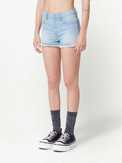 AMI Paris raw-cut mini shorts - Blue
