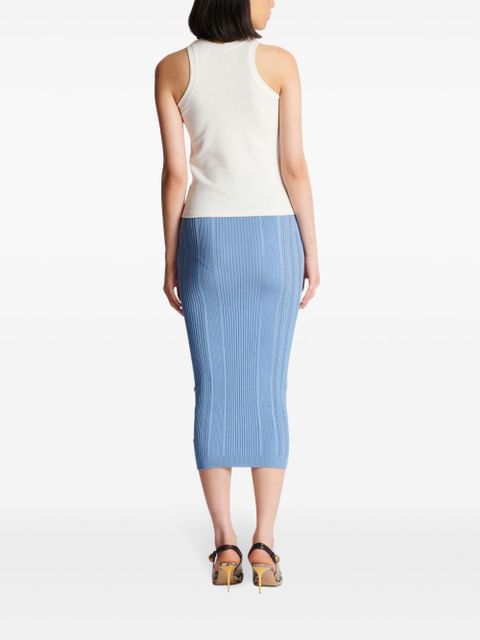 Balmain PB-embroidered tank top - White