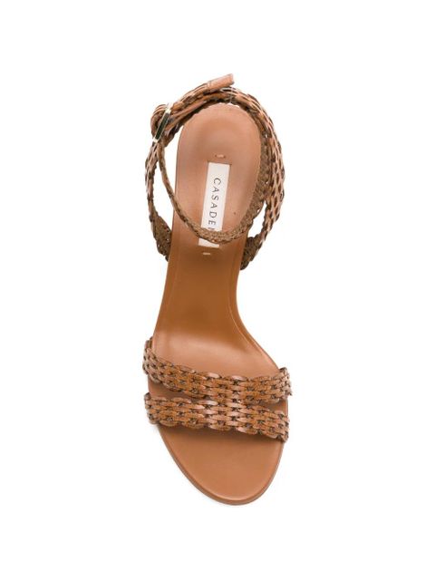 Casadei Julia Avenida woven-strap ankle-buckle sandals - Brown