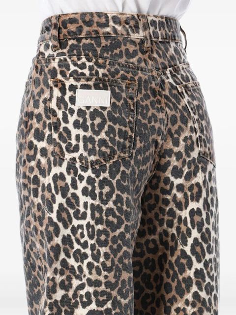GANNI leopard-print tapered jeans - Neutrals