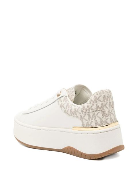 Michael Kors Dottie leather and signature logo trainers - Neutrals