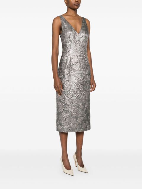 TOTEME brocade midi dress - Silver