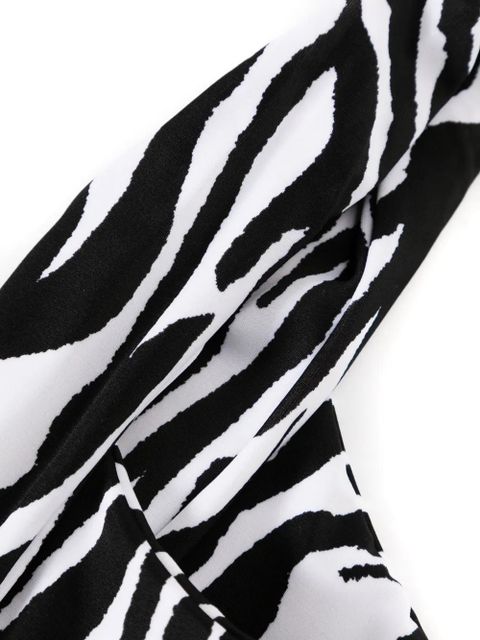 The Attico twist-detailing zebra-print bikini - White