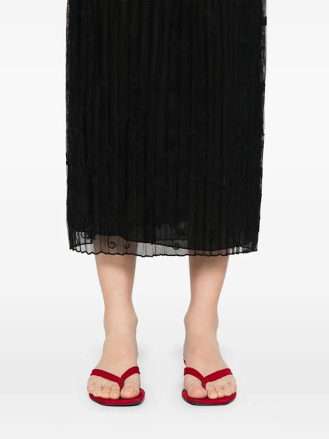 TOTEME floral-embroidered tulle skirt - Black