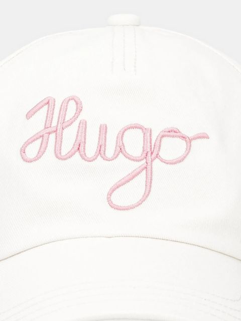 HUGO czapka z daszkiem bawełniana kolor biały z aplikacją 50546591 - zdjęcie produktu nr 2