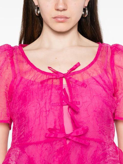 GANNI shibori organza blouse - Pink