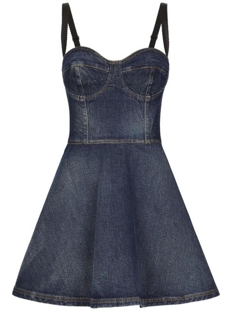 Dolce & Gabbana sweetheart-neck denim minidress - Blue - zdjęcie produktu nr 1
