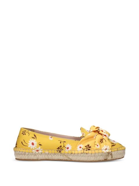 Miu Miu floral-print bow-detail espadrilles - Yellow - zdjęcie produktu nr 1