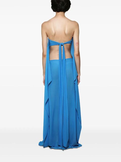 Christopher Esber strapless tie-back maxi dress - Blue