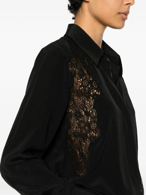 Chloé lace-panelled shirt - Black