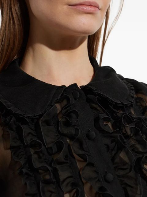 Dolce & Gabbana ruffled sheer blouse - Black
