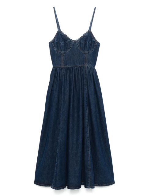 SANDRO denim midi dress - Blue