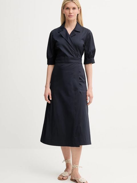 MUNTHE sukienka BOBULA kolor granatowy midi rozkloszowana 247131524712 - zdjęcie produktu nr 1