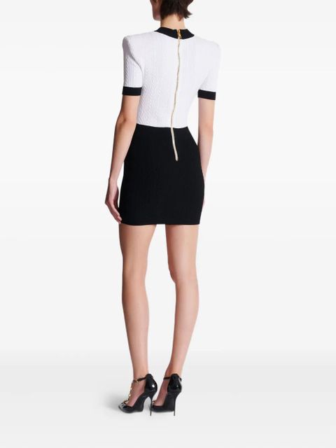 Balmain cable-knit bodycon dress - White