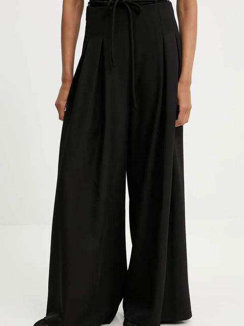 Answear.LAB spodnie damskie kolor czarny szerokie high waist