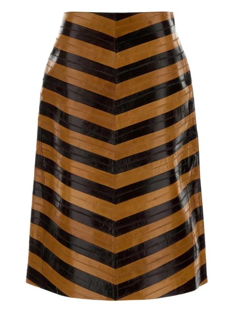 FENDI two-tone leather skirt - Brown - zdjęcie produktu nr 1