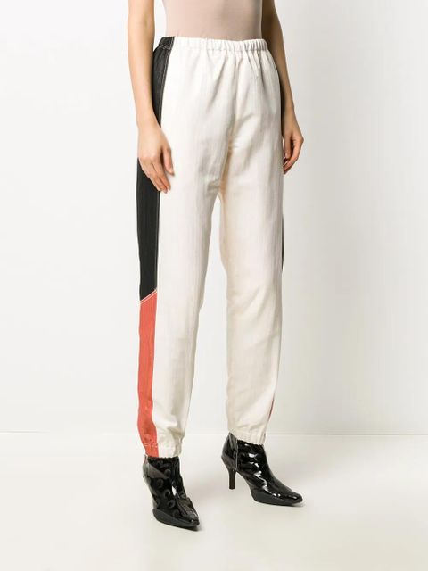 Marine Serre contrast panel cuffed trousers - Neutrals