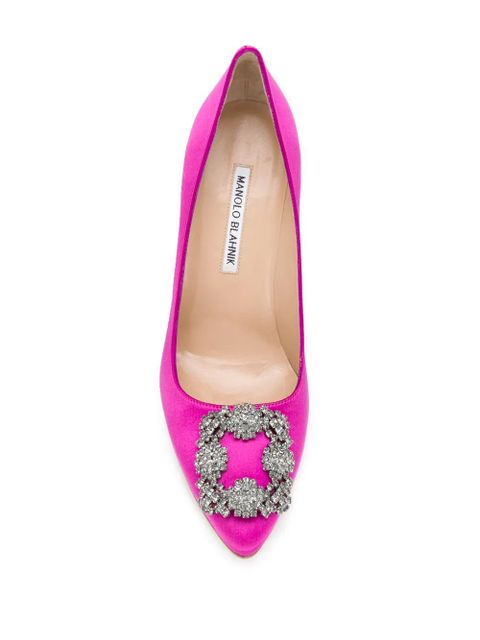 Manolo Blahnik Hangisi 105mm silk pumps - Pink