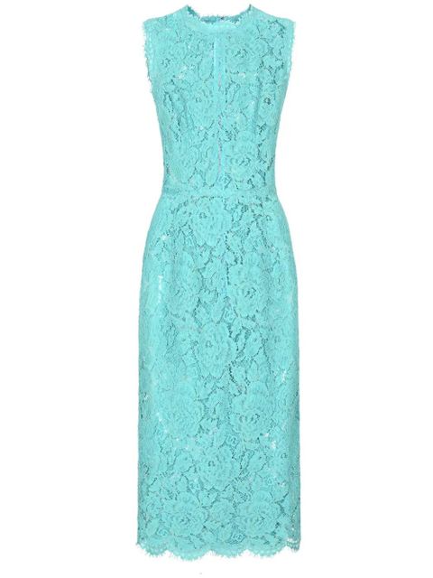 Dolce & Gabbana floral-lace sleeveless midi dress - Blue - zdjęcie produktu nr 1