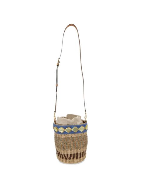 Valentino Garavani Garavani small raffia embroidered bucket bag - Neutrals - zdjęcie produktu nr 2