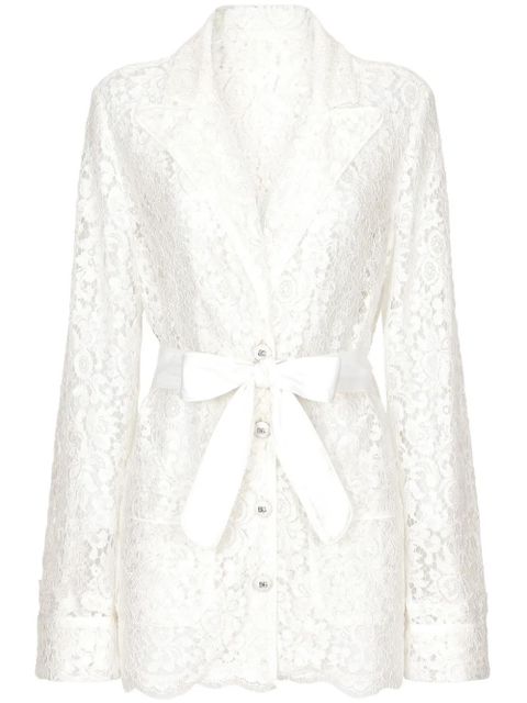 Dolce & Gabbana DNA floral-lace belted shirt - White - zdjęcie produktu nr 1