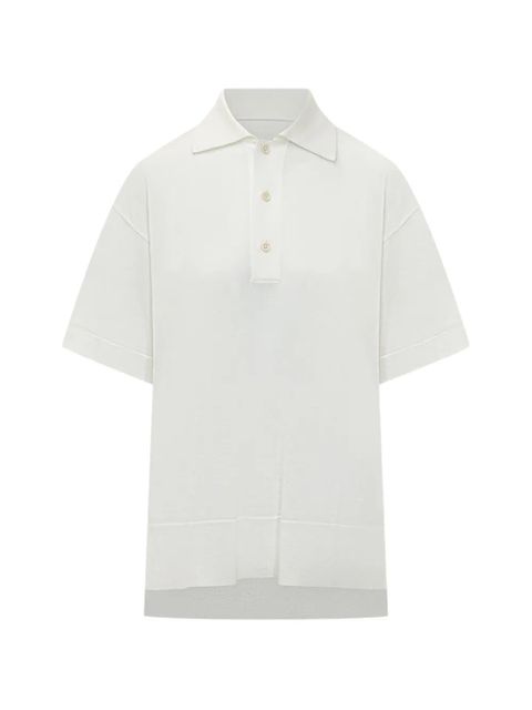 AMI Paris short-sleeve wool polo shirt - Neutrals - zdjęcie produktu nr 1