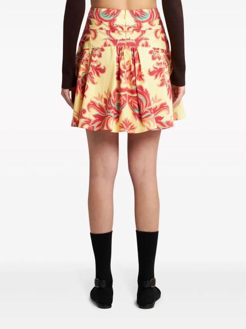 ETRO Venus-print poplin miniskirt - Yellow