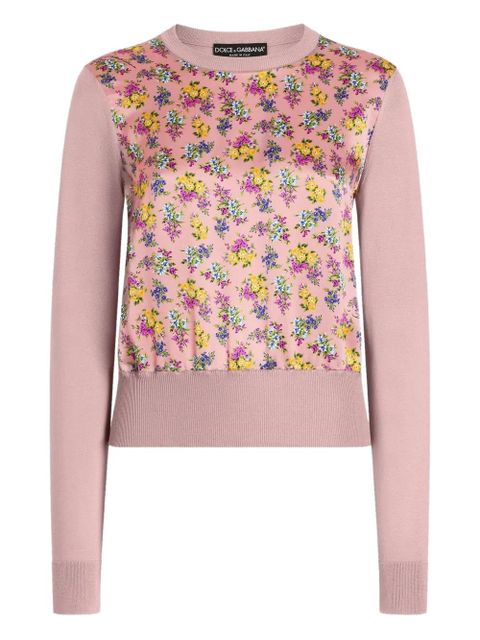 Dolce & Gabbana floral-print sweater - Pink - zdjęcie produktu nr 1