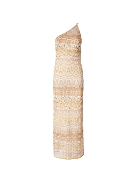 Missoni one-shoulder chevron maxi dress - Neutrals - zdjęcie produktu nr 1