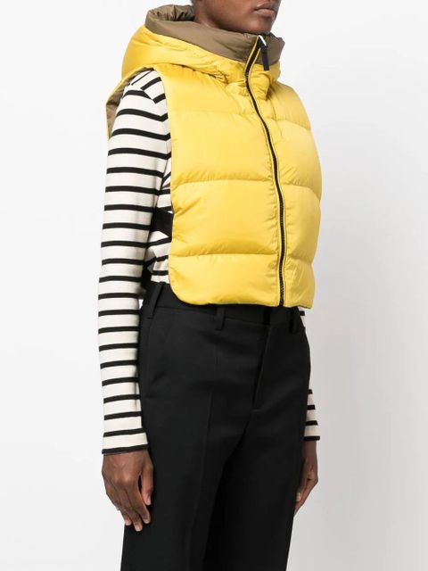 Yves Salomon logo-print reversible padded gilet - Green