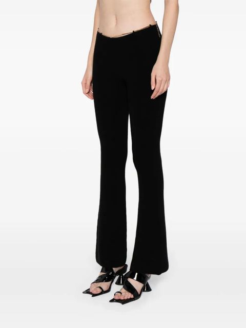 Alexander Wang ribbed chain-link flared trousers - Black